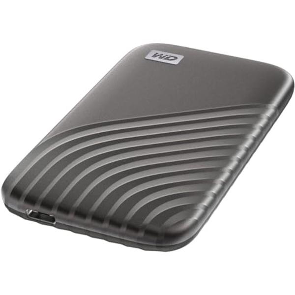 Unidad de estado sólido externa portátil Western Digital My Passport SSD de 4 TB, gris, hasta 1050 MB/s, compatible con USB 3.2 Gen-2 y USB-C (USB-A para sistemas más antiguos) – W