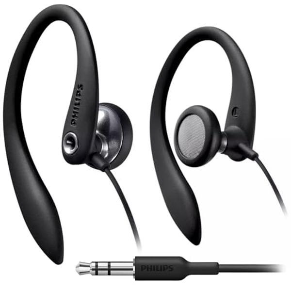 Auriculares PHILIPS SHS3200BK/37 con gancho flexible para la oreja, color negro