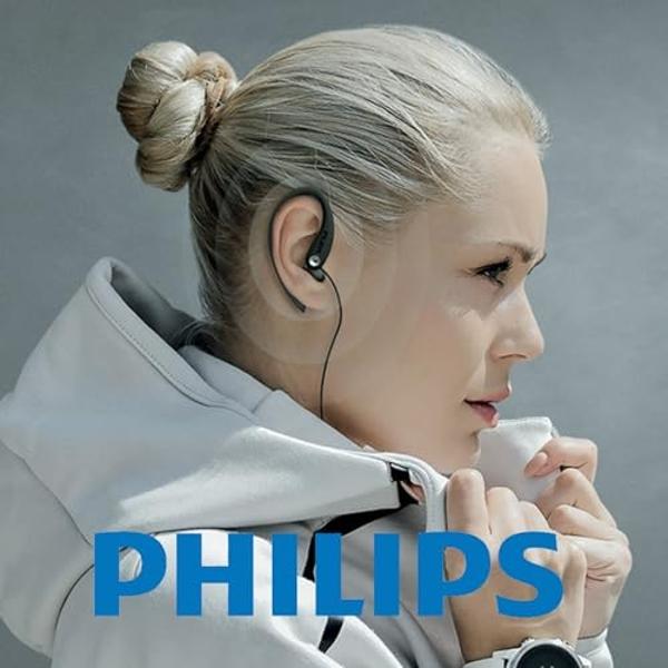 Auriculares PHILIPS SHS3200BK/37 con gancho flexible para la oreja, color negro