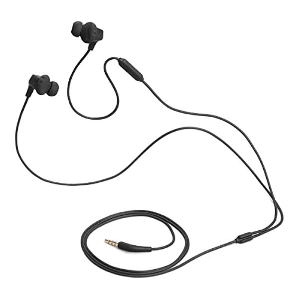 Auriculares con cable Panasonic ErgoFit con micrófono, conector de 3,5 mm, micrófono y control de llamadas, ergonómicos y de ajuste personalizado (tamaños P/M/G), para teléfonos y 