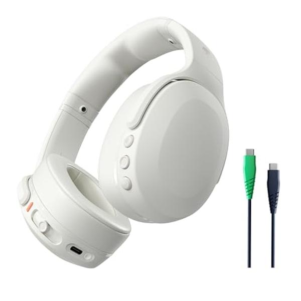 Audífonos inalámbricos Bluetooth Skullcandy Crusher Evo con graves multisensoriales y cable de carga, ajuste supraaural con aislamiento de ruido, hasta 40 horas de batería y micróf