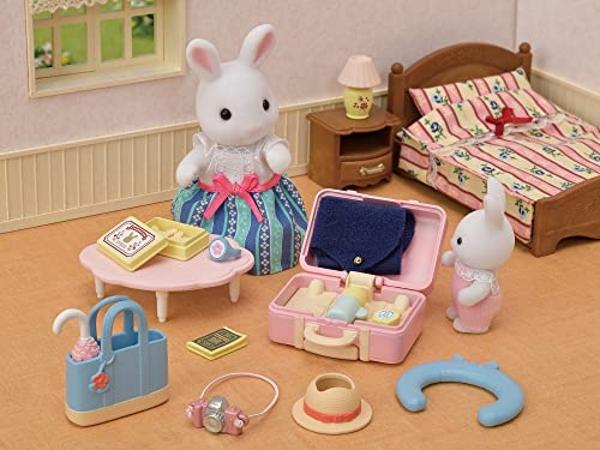 Set de viaje de fin de semana para mamá conejo de nieve Calico Critters, juego de casa de muñecas con figura y accesorios