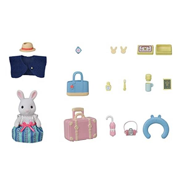Set de viaje de fin de semana para mamá conejo de nieve Calico Critters, juego de casa de muñecas con figura y accesorios