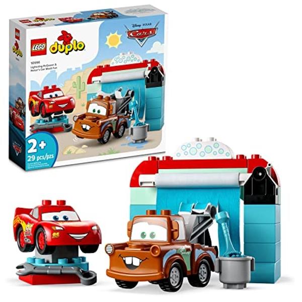LEGO DUPLO Cars de Disney y Pixar: Rayo McQueen y el túnel de lavado de Mater (10996), juguete para construir para niños de 2 años, ideal como regalo de cumpleaños.