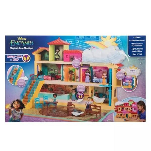 Disney Encanto Magical Madrigal House Playset con muñeca Mirabel y 14 accesorios: ¡incluye luces, sonidos y música!