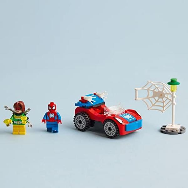 LEGO Marvel - Set de construcción del coche de Spider-Man y Doc Ock, Spidey y sus increíbles amigos, juguete para construir para niños mayores de 4 años con piezas que brillan en l