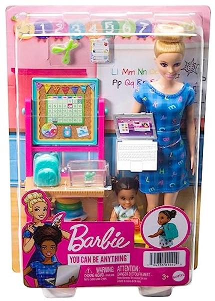 Barbie: Juego de profesiones, maestra de escuela con muñeca rubia