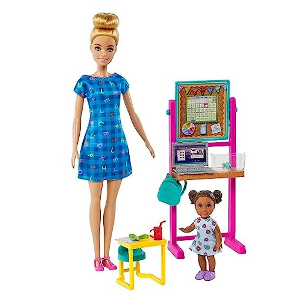 Barbie: Juego de profesiones, maestra de escuela con muñeca rubia - Main Image
