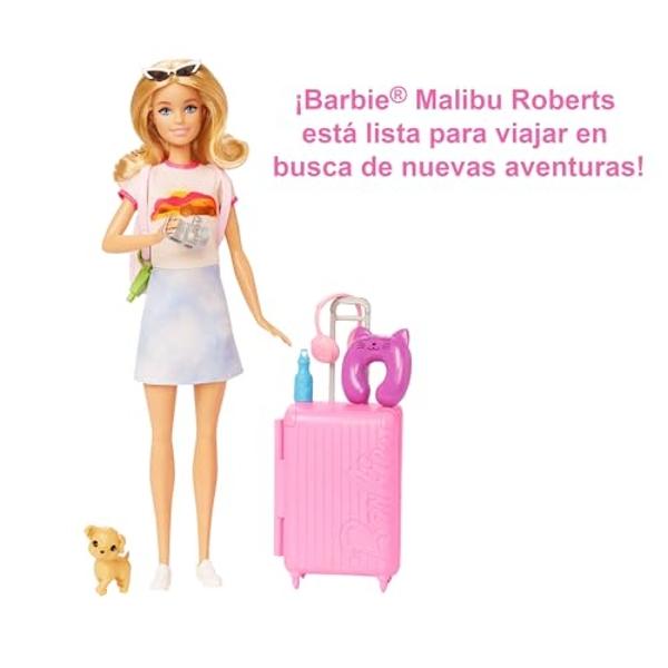 Muñecas Barbie y 20 accesorios, juego de tienda de campaña "It Takes Two" con Brooklyn y Malibú, además de 2 animales en movimiento.