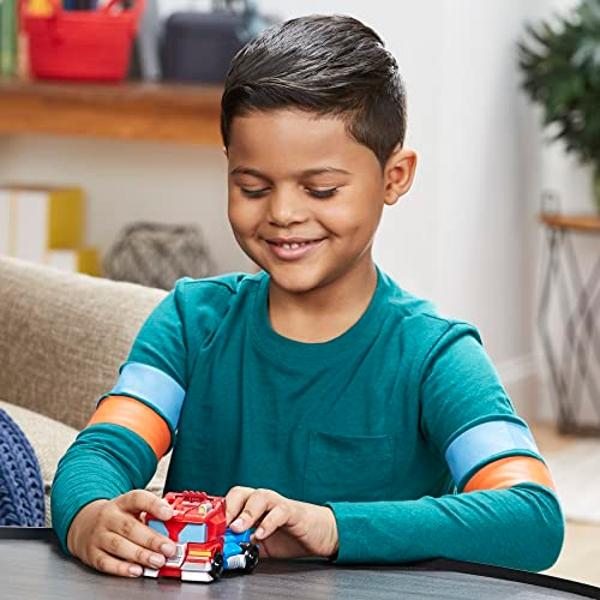 Figura de acción Transformers Playskool Heroes Rescue Bots Academy Team Optimus Prime de 11,4 cm, juguete robot convertible para niños, a partir de 3 años (Exclusivo de Amazon)
