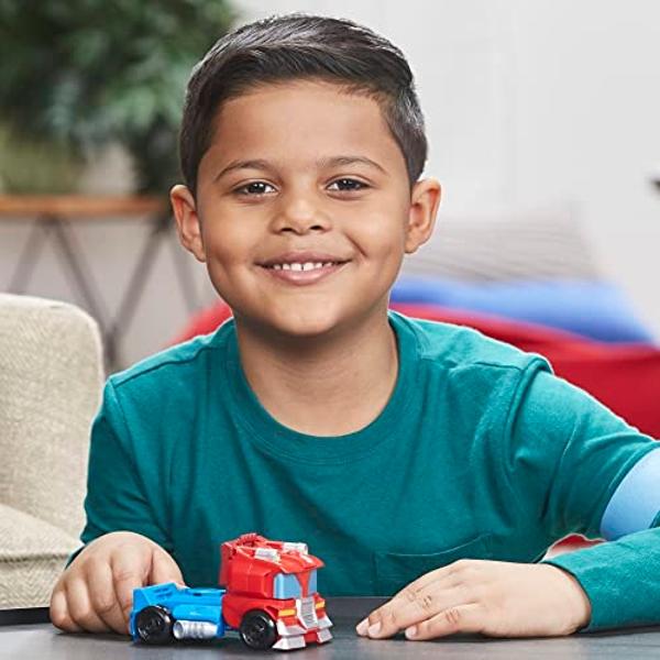 Figura de acción Transformers Playskool Heroes Rescue Bots Academy Team Optimus Prime de 11,4 cm, juguete robot convertible para niños, a partir de 3 años (Exclusivo de Amazon)