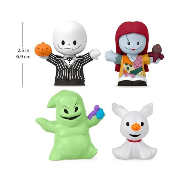 Edición especial de Little People Collector de Disney Tim Burton: Pesadilla antes de Navidad para adultos y fanáticos, 4 figuras en caja de presentación