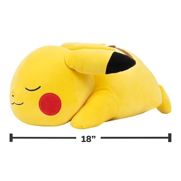 Peluche de Pikachu durmiendo de Pokémon - Peluche premium de 45 cm en pose de sueño