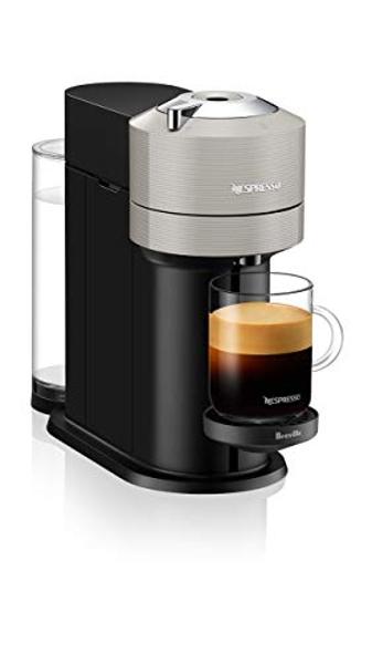 Cafetera y cafetera espresso Nespresso Vertuo Next de Breville, con espumador de leche Aeroccino, color gris claro