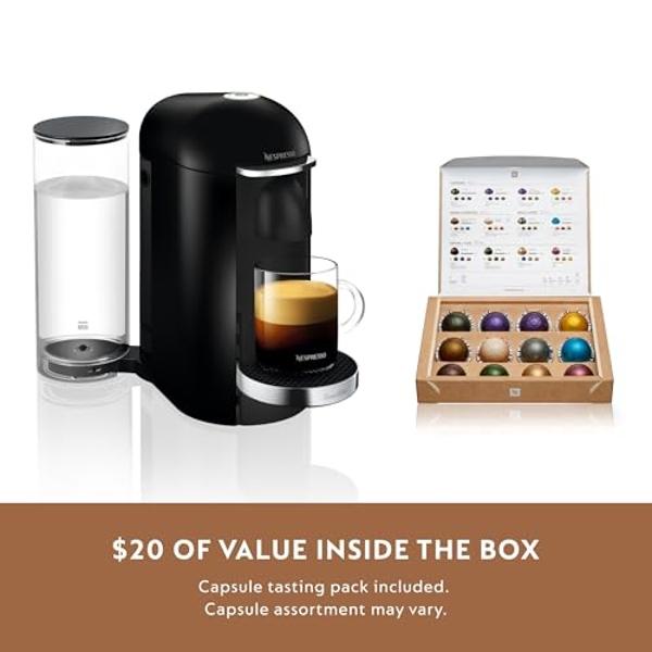 Cafetera y cafetera espresso Nespresso Vertuo Plus Deluxe de Breville, color negro