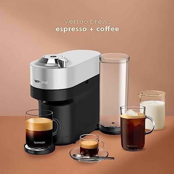 Cafetera y cafetera espresso Nespresso Vertuo Pop+ Deluxe de De'Longhi, 120 voltios, color plata