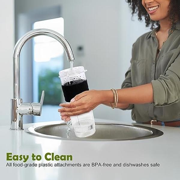 Licuadora y procesador de alimentos Goelunmy, ideal para batidos y smoothies, licuadora personal pequeña, ideal para cocina y hogar, licuadora eléctrica de 700 W con batidora, moli