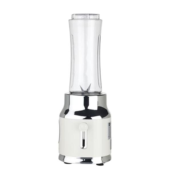 Licuadora retro CULINARY CHEF Smoothie Maker con tarro Mason, perfecta para batidos y smoothies, 300 vatios, color crema