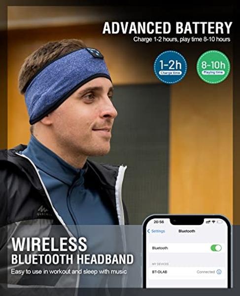 Diadema Fulext para dormir con cómodos auriculares: cómodos auriculares para quienes duermen de lado, 10 horas de Bluetooth, ideal como regalo para hombres y mujeres.
