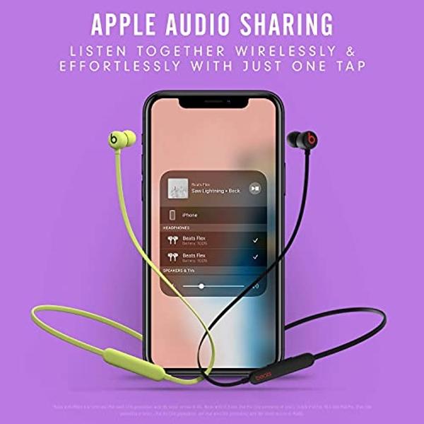 Auriculares inalámbricos portátiles Bluetooth Beats Flex con micrófono integrado - Amarillo Yuzu (Renovados)