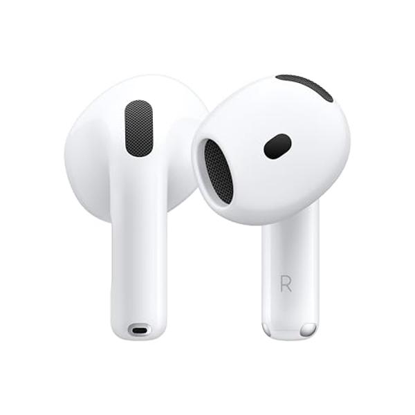 Auriculares inalámbricos Apple AirPods 4, Bluetooth, con cancelación activa de ruido, audio adaptativo, modo transparencia, audio espacial personalizado, estuche de carga USB-C, ca