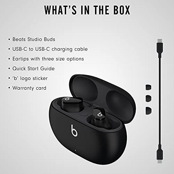 Auriculares Beats Studio Buds totalmente inalámbricos con cancelación de ruido - Negros (Renovados)