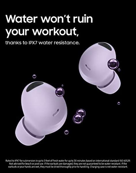 Auriculares inalámbricos Bluetooth Samsung Galaxy Buds 2 Pro con cancelación de ruido, sonido Hi-Fi, audio 360, ajuste cómodo, voz HD, modo conversación, resistencia al agua IPX7, 