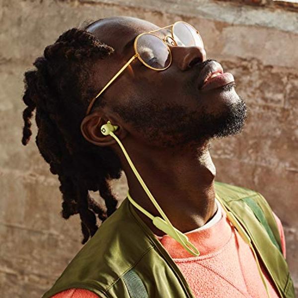 Auriculares inalámbricos Beats Flex - Chip Apple W1, auriculares magnéticos, Bluetooth de clase 1, 12 horas de reproducción, micrófono integrado - Amarillo Yuzu