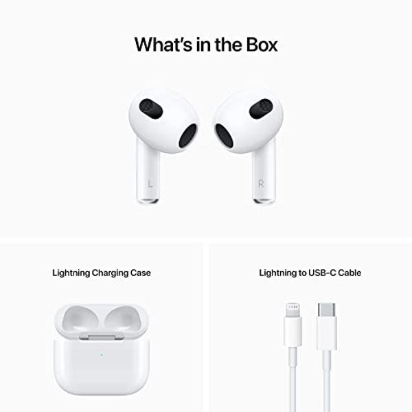 Auriculares inalámbricos Apple AirPods (3.ª generación) con estuche de carga MagSafe. Audio espacial, resistentes al sudor y al agua, hasta 30 horas de batería. Auriculares Bluetoo