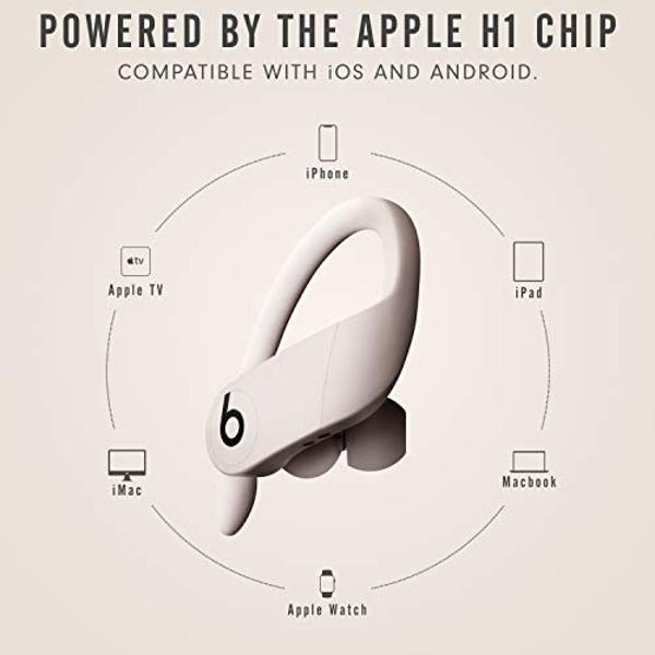 Auriculares inalámbricos Beats Powerbeats Pro - Chip H1 de Apple, Bluetooth de clase 1, 9 horas de reproducción, resistentes al sudor, micrófono integrado - Marfil