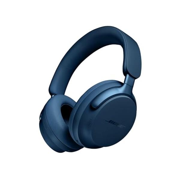 Audífonos Bluetooth Bose QuietComfort Ultra, inalámbricos con audio espacial, con cancelación de ruido supraaural y micrófono, hasta 24 horas de reproducción, color azul lunar (edi