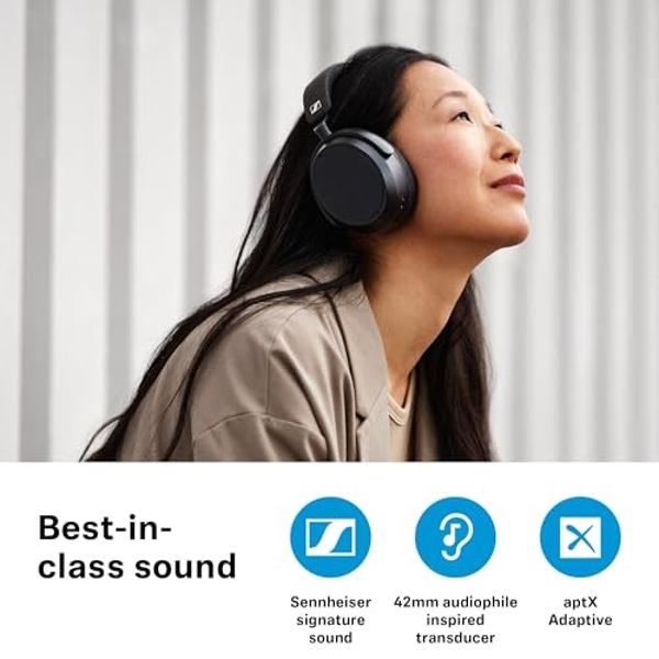 Audífonos inalámbricos Sennheiser Consumer Audio Momentum 4: audífonos Bluetooth para llamadas nítidas con cancelación de ruido adaptativa, 60 h de batería, sonido personalizable, 