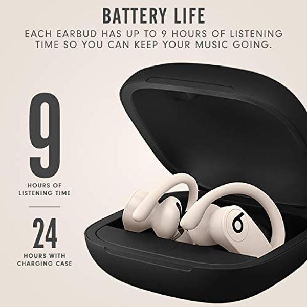 Auriculares inalámbricos Beats Powerbeats Pro - Chip H1 de Apple, Bluetooth de clase 1, 9 horas de reproducción, resistentes al sudor, micrófono integrado - Marfil