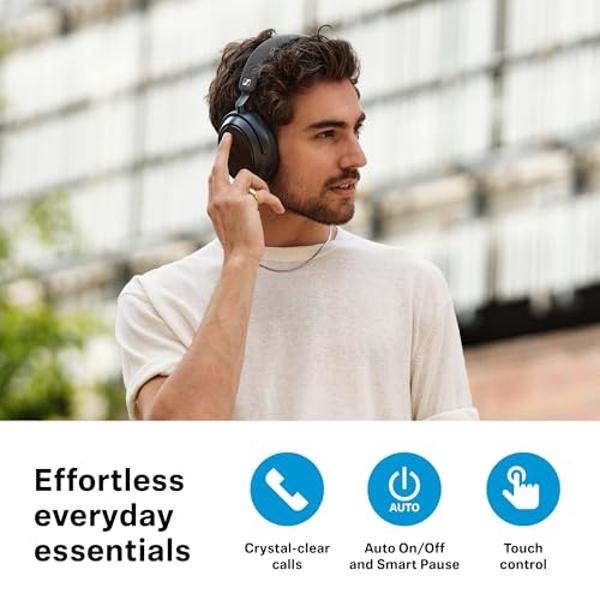 Audífonos inalámbricos Sennheiser Consumer Audio Momentum 4: audífonos Bluetooth para llamadas nítidas con cancelación de ruido adaptativa, 60 h de batería, sonido personalizable, 
