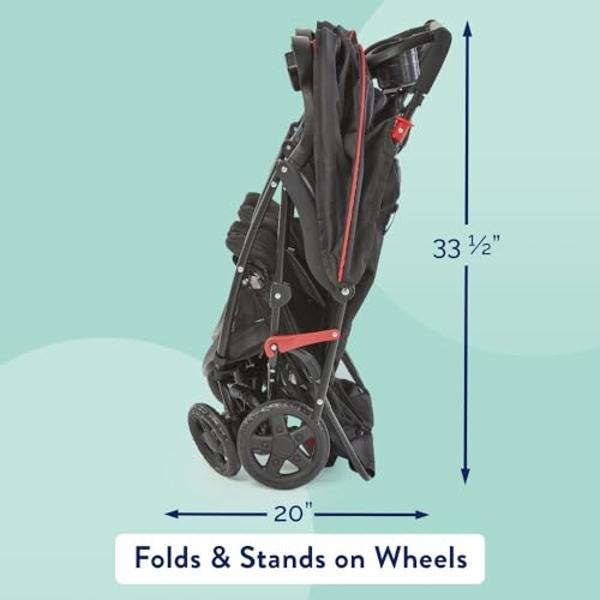 Kolcraft Cloud Plus - Cochecito doble ligero de lado a lado para bebé y niño pequeño con asientos reclinables, bandejas para padres e hijos, amplio espacio de almacenamiento, capot