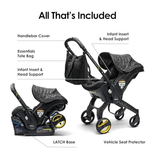 Sistema de viaje Chicco Bravo Primo Trio, cochecito de plegado rápido con asiento infantil de uso prolongado y cochecito Chicco KeyFit 35 Zip | Springhill/Negro
