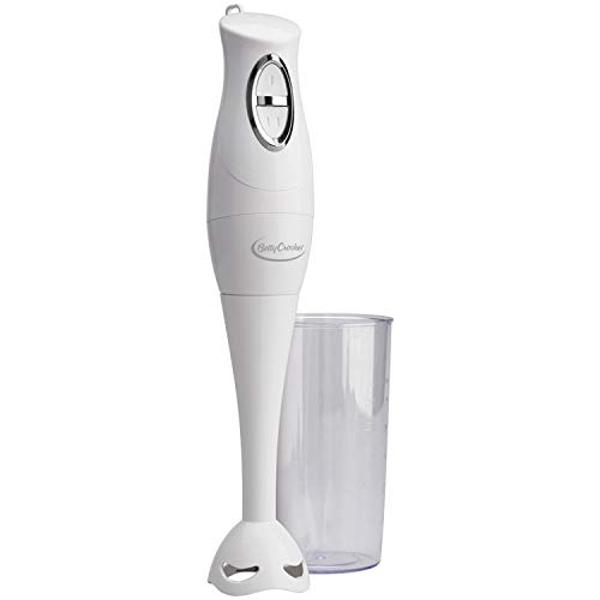 Batidora de mano Betty Crocker con vaso, color blanco, BC-1303CK