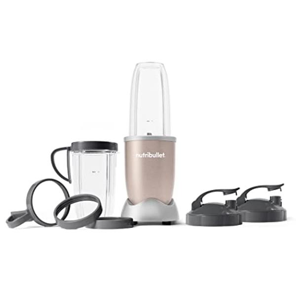 Licuadora personal Nutribullet Pro de 900 vatios - Sistema de licuadora/batidora de alta velocidad de 13 piezas, color champán
