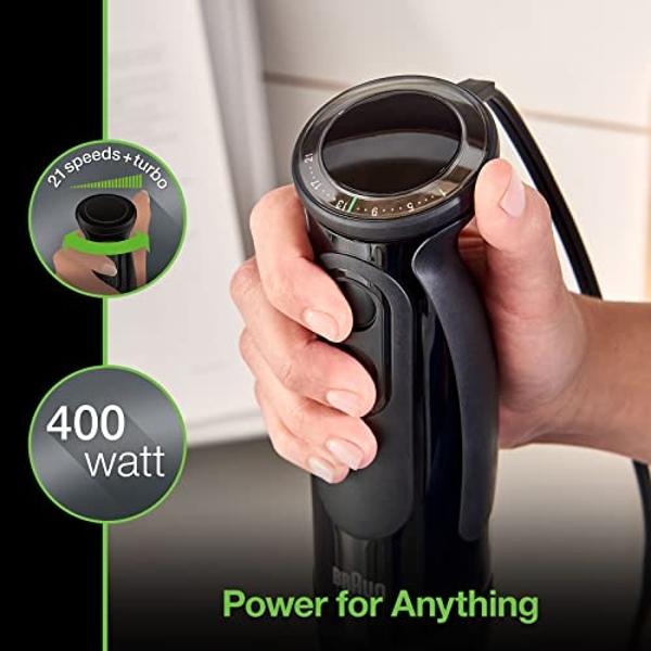 Batidora de mano Braun MQ5000 Multiquick Vario, MQ5000, negra