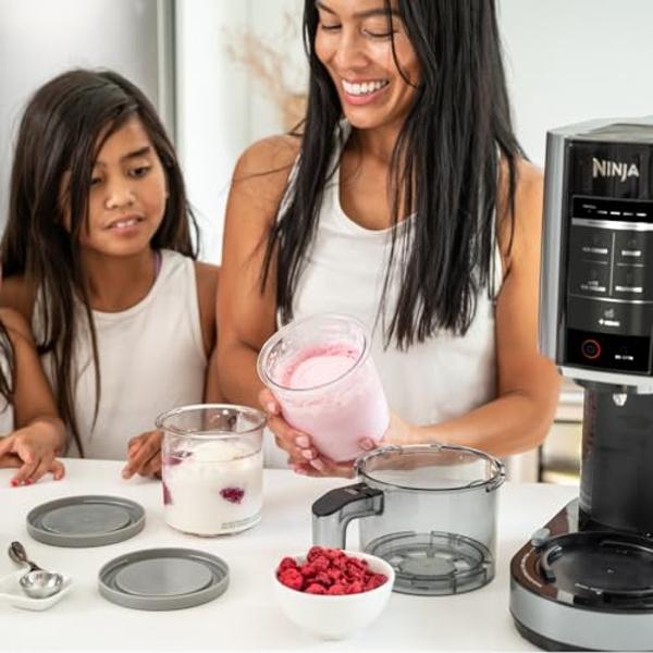 Máquina para hacer helados Ninja CREAMi con 5 programas de un solo toque y dos recipientes de 16 oz con tapas de almacenamiento NC300