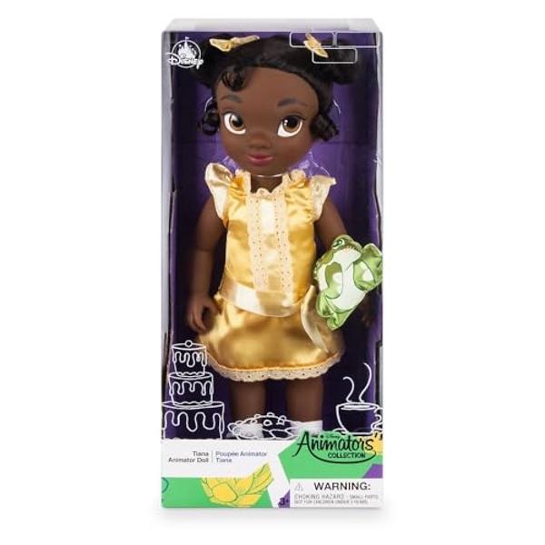 Muñeca Tiana de la colección Disney Animators: La Princesa y el Sapo. Figura de juguete de 40 cm. Muñeca auténtica de tienda para niños y coleccionistas. Totalmente articulada con 