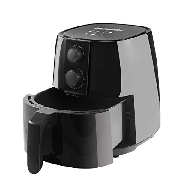Freidora de aire caliente eléctrica digital Elite Gourmet EAF4617, 1350 W, sin aceite, con temporizador y controles de temperatura, 4 cuartos de galón, color negro