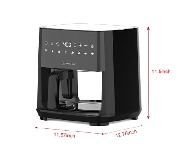Elite Gourmet EAF1121 Freidora de aire caliente eléctrica compacta y personal de 1.1 cuartos, ahorra espacio, sin aceite, saludable, con temporizador y controles de temperatura, 10