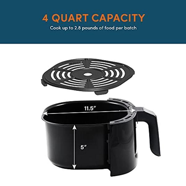 Freidora de aire caliente eléctrica digital Elite Gourmet EAF4617, 1350 W, sin aceite, con temporizador y controles de temperatura, 4 cuartos de galón, color negro