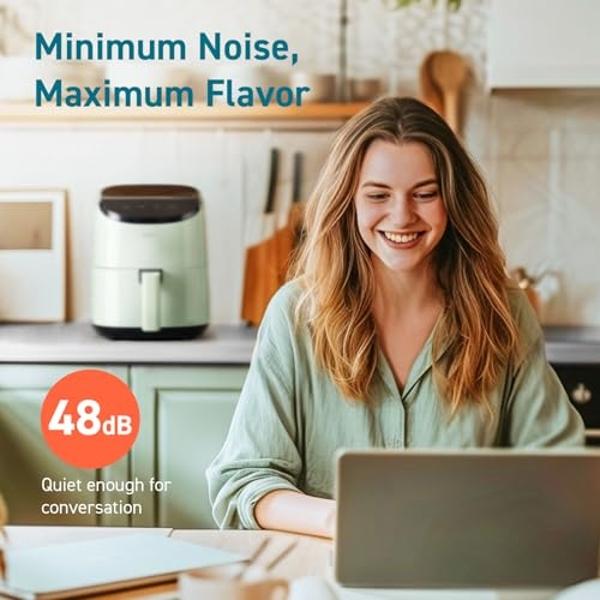Freidora de aire COSORI de 2.1 cuartos, minifreidora de aire 4 en 1, hornea, asa y recalienta, 97 % menos aceite, compacta y silenciosa, cesta antiadherente y apta para lavavajilla