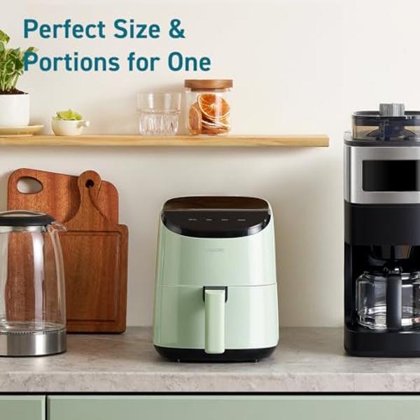 Freidora de aire COSORI de 2.1 cuartos, minifreidora de aire 4 en 1, hornea, asa y recalienta, 97 % menos aceite, compacta y silenciosa, cesta antiadherente y apta para lavavajilla