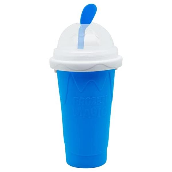 Vaso para granizados, vaso para granizados, vaso para exprimir leche, cola, vaso mágico de congelación rápida, vaso refrescante, vaso para batidos con tapa y pajita para todas las 