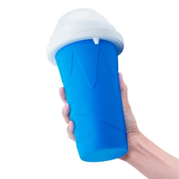 Vaso para granizados, vaso para granizados, vaso para exprimir leche, cola, vaso mágico de congelación rápida, vaso refrescante, vaso para batidos con tapa y pajita para todas las 
