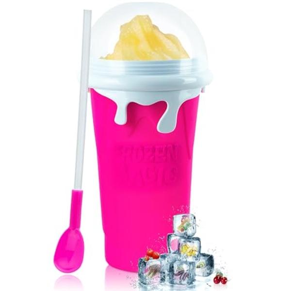 ROEDEER Vaso grande para granizados de 500 ml, máquina para hacer granizados mágicos congelados, helado casero, batidos, licuados, zumo de fruta, regalos geniales para niños y fami
