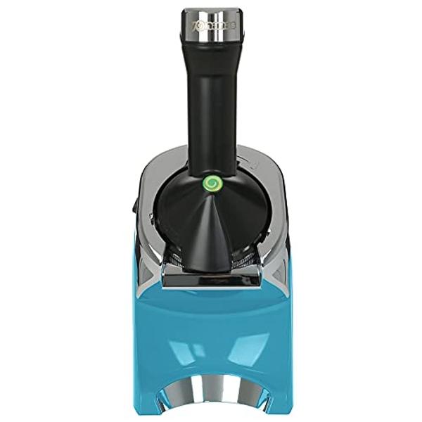 Máquina para hacer helados suaves de fruta congelada sin lácteos vegana Yonanas 988TL Deluxe, sin BPA, incluye 75 recetas, 200 vatios, color verde azulado